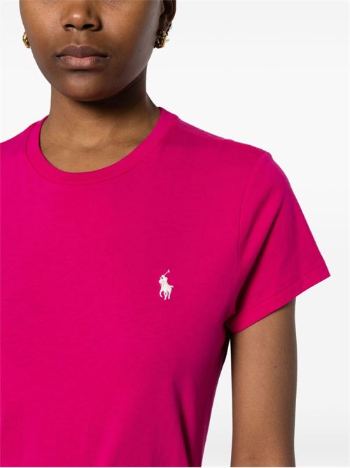 T-shirt donna mezza manica con logo ricamato POLO RALPH LAUREN | 211898698017
